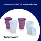 Tupperware Impressions Tumbler Set in Blue & Purple, 4 Count, Dishwasher Safe and BPA Free (4 Tumblers, 4 Lids, 17 fl oz each) - Image 5