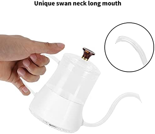 flexman Pour Over Coffee Kettle, Heat Resistant Reusable High Borosilicate Glass Gooseneck Spout Coffee Tea Pot, Coffee Maker for Cafe, Restaurant, Bar, Home (350ml) - Image 3