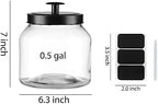 Hyperspace Glass Cookie Jar Food Container with Airtight Black Metal Lid, Medium, 3PCS - Image 3