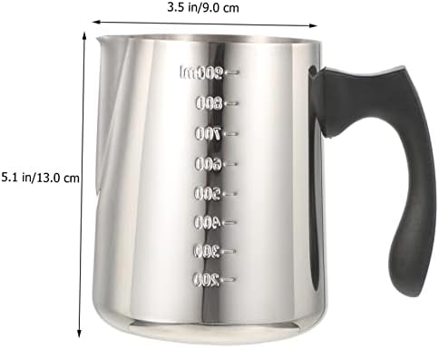 Frothing Pitcher Silver Milk Cup Stainless Steel 1000ml Xmas - Image 3