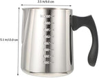 Frothing Pitcher Silver Milk Cup Stainless Steel 1000ml Xmas - Image 3