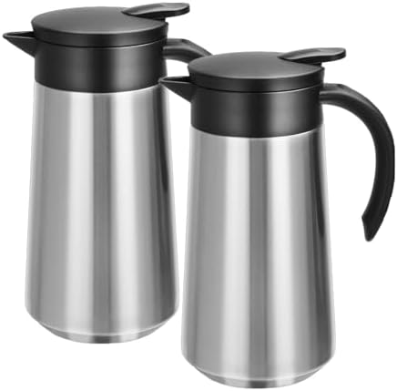 GearRoot 28oz Small Coffee Carafe Insulated Coffee Pot, 2 Pack Silver by GearRoot