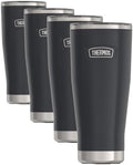 THERMOS ICON SERIES, Stainless Steel Tumbler with Slide Lock, Granite, 18 Ounces (Pack of 4) by Thermos