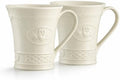 Belleek Classic Claddagh 10 oz Irish Coffee Mug Set, Handcrafted Parian China Ceramic Cups, Irish Symbol Design, Set of 2, White by Belleek