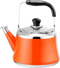 Small Tea Kettle with Infuser, Food Grade Stainless Steel Stovetop Teapot, Whistling Stove Top Kettle Induction Gas Tea Kettle for Gas Hob(Orange,1.5L) by Unknown