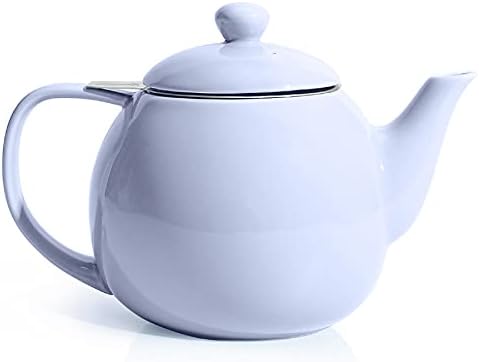 Sweese Teapot, Porcelain Tea Pot with Stainless Steel Infuser, Blooming & Loose Leaf Teapot - 27ounce, Lilac by Sweese