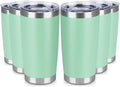 20 oz Tumbler Stainless Steel Tumblers Bulk with Lid Double Wall Insulated Coffee Tumbler Cups for Hot & Cold Drinks Powder Coated Travel Coffee Tumbler Mug Metal (Jade, 6 pack) by VQRRCKI