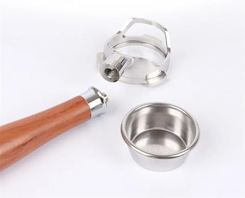 for Breville 54mm Coffee Bottomless Portafilter Naked Hollow Out Design for Breville Sage 870 878 880 Replacement Filter Basket(Walnut Wood)(Aluminium Blue) - Image 5
