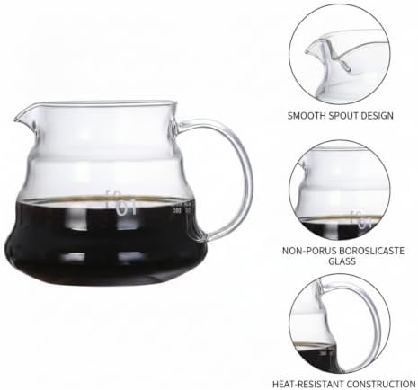 Coffee Server Borosilicate Glass Carafe for Pour Over Brewing and Serving (1 PC) - Image 6