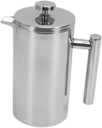French Press Coffee Maker, Rustproof 304 Stainless Steel Double Layer Insulated Coffee Pot, Stainless Steel French Press with Dishwasher Safe U Shaped Spout for Home Office Camping (600ml) - Image 2