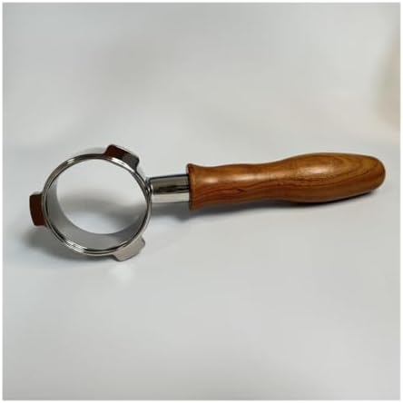 54mm 3-ear Naked Portafilter With BasketStainless Steel Bottomless Coffee Handle(D red wood,With 1 cup basket) - Image 2