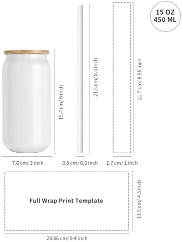 PYD Life 8 Pack Sublimation Glass Can Tumblers Stainless Steel 15 OZ - Image 2