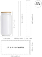 PYD Life 8 Pack Sublimation Glass Can Tumblers Stainless Steel 15 OZ - Image 2