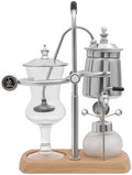 Belgian Balance Syphon Coffee Maker, Manual Tabletop Siphon Brewer, 13.53oz Gold Titanium Electroplated for Kitchens, Coffee Shops(Retro Style) (Silver) by Unknown