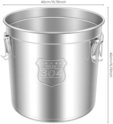 48L Stainless Steel Containers With Lid & Silicone Sealing Ring, Food Storage Container Airtight Canister Storage Bucket for Rice Flour Grain Coffee Bean (48L) - Image 3
