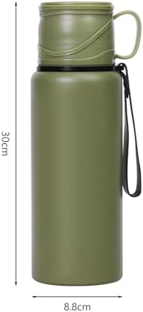 Double wall vacuum Leakproof stainless steel wide mouth insulated water bottle tea tumbler with cup,lid;smart thermoses hot coffee,thermal flask ice drinks with led digital temperature display - Image 2