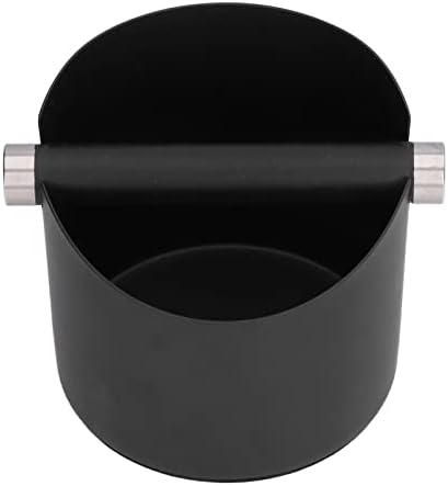 Stainless Steel Coffee Grounds Bucket with Rubber Base, Coffee Knock Box for Espresso Machines, Compact Dump Bin for Home, Cafes, Restaurants and Bars (Black large size (FC-05-2)) - Image 5