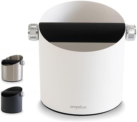 Espresso Knock Box, Large Capacity & Non-Slip Base Coffee Knock Box, Barista Tools, Espresso Machine Accessories (White) by Ompellus
