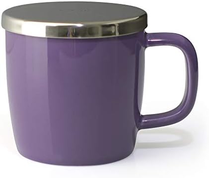 FORLIFE Dew Glossy Finish Brew-In-Mug with Basket Infuser &"Mirror" Stainless Lid 11 oz. (Purple) by Unknown
