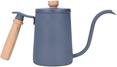 Coffee Kettle Coffee Pour Over Kettle 600ml Gooseneck Vent Hole Wooden Handle Food Grade Stainless Steel Ergonomic Gooseneck Kettle (Blue) by Unknown
