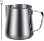 Milk Frother Cup Stainless Steel 350ml/600ml (12oz/20oz) Milk Frothing Pitcher Steaming Pitchers Stainless Steel Coffee Latte Art Jug Cup with Pen,12oz(350ml (12 oz)) by Unknown