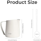 IKAPE Milk Frothing Pitcher 15.2oz Milk Frother Cup Espresso Milk Frothing Pitcher Stainless Steel Frothing Pitcher for Latte Art, Black - Image 2