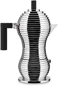Alessi MDL02/6 B "Pulcina" Stove Top Espresso 6 Cup Coffee Maker in Aluminum Casting Handle And Knob in Pa, Black by Alessi