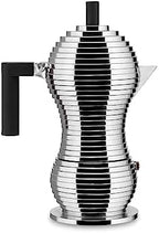 Alessi MDL02/6 B "Pulcina" Stove Top Espresso 6 Cup Coffee Maker in Aluminum Casting Handle And Knob in Pa, Black by Alessi