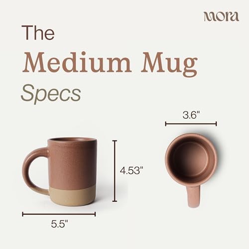 MORA Medium Mugs Set of 4, 16oz Ceramic Pottery Latte Mugs/Coffee Cups - Microwave and Dishwasher Safe - Harvest - Image 2