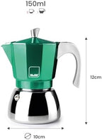 IBILI - Elba Green espresso machine, 3 cups, 150 ml, cast aluminium, stainless steel base, with reducer for 2 cups, suitable for induction - Image 2