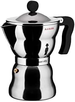 Alessi AAM33/6 - Design Espresso Coffee Maker, Aluminum and Thermoplastic Resin, 6 Cups, Black Handle - Image 2