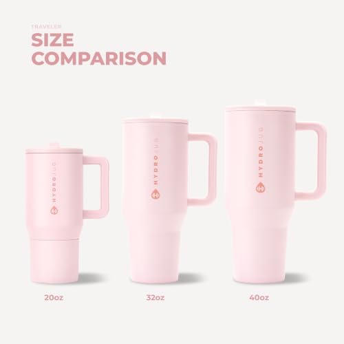 HydroJug Traveler 40oz, Insulated Tumbler with Handle & Straw, Pink Sand - Image 5