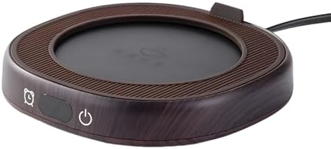 Electric Mug Warmer with 4 Temperature Settings, Smart Coffee Cup Warmer with Auto Shut Off, 25W Wood Grain Beverage Warmer for Desk, UL and CE Certified, 5.1 x 5.1 in / 130 x 130 cm by Unknown