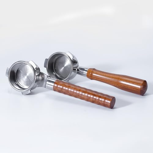 54mm Detachable Bottomless Portafilter，Compatible For Breville，8 Model Rosewood Handle Stainless Steel Espresso Barista Accessory(54mm-3E-FX) - Image 4