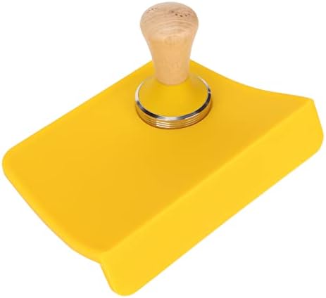 Coffee Powder Press Tool Set Wooden Handle Flat Base Hammer Non Slip Silicone Tamper Mat with Slot (Yellow), Miokyclgogwfbnra7-14 - Image 6