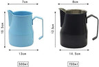 Gravy Boat Milk Jug 500ml/700ml Stainless Steel Frothing Pitcher Pull Flower Cup Coffee Milk Frother Latte Art Milk Foam Tool Coffeware Sauce Jug (Color : Teflon-700ml) - Image 2