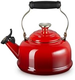 Le Creuset Enamel on Steel Whistling Tea Kettle, 1.7 Qt., Cerise/Heart Knob - Image 2