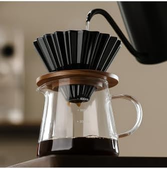 SODEF Black Ceramic V60 02 Dripper for Pour Over Coffee Brewing - 1 Liter Capacity - Reusable Filter Cone for Rich Flavor Extraction - Smooth Glaze Finish by Unknown