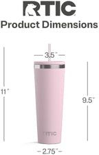 RTIC 28oz Everyday Tumbler, Insulated, Ceramic Lined, Pale Pink - Image 4