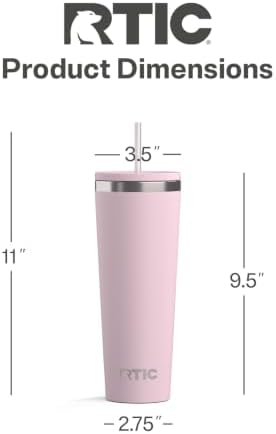 RTIC 28oz Everyday Tumbler, Insulated, Ceramic Lined, Pale Pink - Image 4
