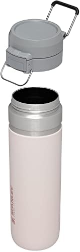 Stanley Quick Flip GO Water Bottle 24 oz | Push Button Lid | Leakproof and Packable for Travel and Sports | Insulated Stainless Steel | BPA-Free | Rose Quartz - Image 3
