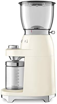 SMEG CGF11 Retro-Style Coffee Grinder – Burr Mill with 30 Grind Settings, Stainless Steel Conical Burrs, Removable Hopper – Precision Countertop Grinder for Espresso, Drip, French Press-Cream - Image 4