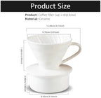 Ceramic Coffee Dripper Engine Brewing Filter Cup Pour Over Maker V Shape Drip Set(Black) - Image 6