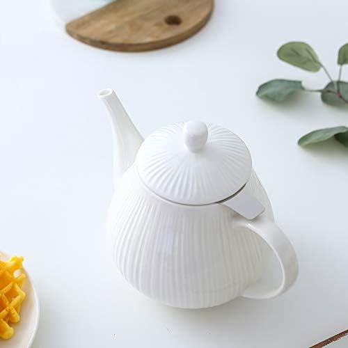 KOOV Ceramic Teapot with Infuser, 40 ounce Tea Pot with Infuser for Loose Tea, Large Enough For 6 Cups, Tea Kettles, Non-Electric (Cream) - Image 5