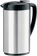OGGI Oval Carafe Glass Liner - Stainless Steel Body, 1 Liter / 34oz Capacity - Ideal Glass Vacuum Coffee Carafe and Tea Thermos, Press Button for Easy Pouring - Stainless by Unknown