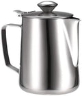 Stainless Steel Milk Frothing Pitcher with Lids Steam Coffee Barista Kettle Milk Cream Cup Jug for Coffee(600ml) by Unknown
