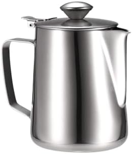 Stainless Steel Milk Frothing Pitcher with Lids Steam Coffee Barista Kettle Milk Cream Cup Jug for Coffee(600ml) by Unknown