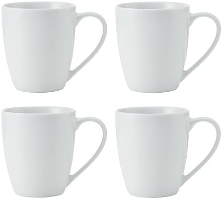 MIKASA Chalk 4pc Porcelain Mug Set, 380ml, Gift Boxed, White by Mikasa