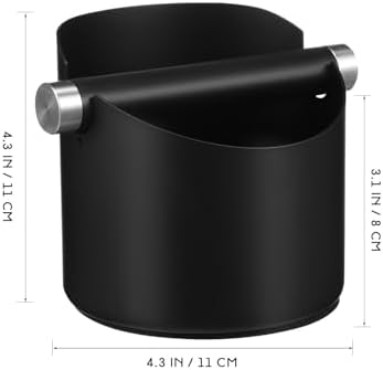Baluue Stainless Steel Espresso Knock Box with Brush Ground Waste Bin - Image 2