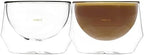 KRUVE IMAGINE Coffee Cups - Handcrafted Double-Wall Glass Cups (Set of Two, 8.5oz/250ml) - Perfect for Latte Art and Espresso - Durable Borosilicate Glass - Ideal Gift for Coffee Mugs Lovers - Latte by KRUVE